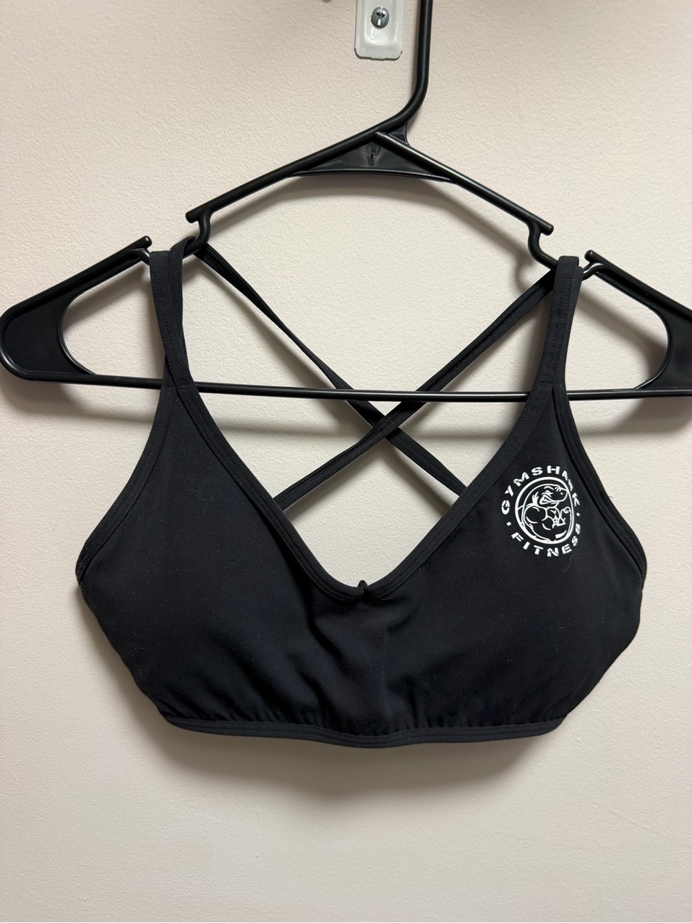 Gymshark Black Crossback Sports Bra with Logo